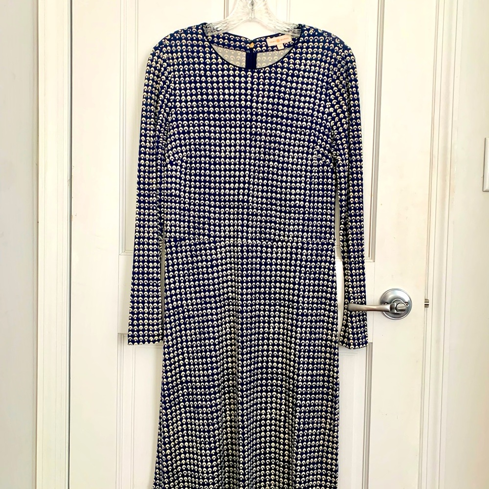 Tory Burch NWOT Abstract Print Dress, Navy, M